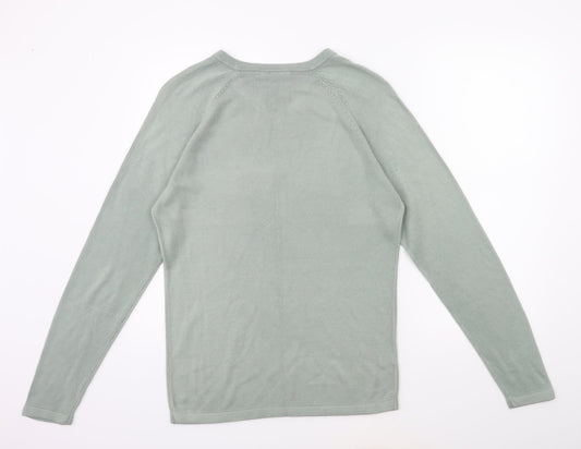 zantos Mens Green Knit Pullover Jumper Size S