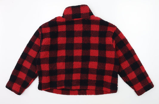 Primark Womens Red Check Flannel Jacket Size 10