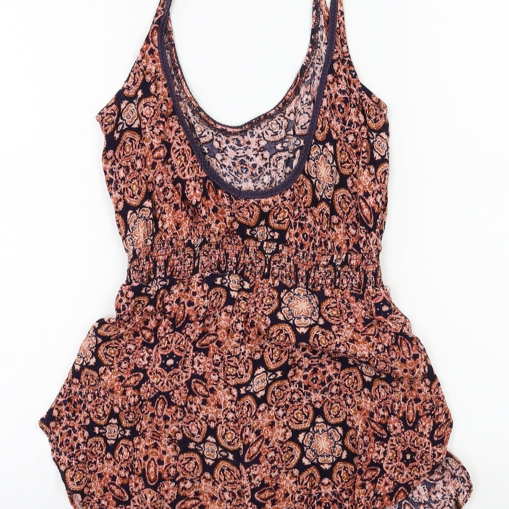 Ecote Womens Red Floral Playsuit One-Piece Size S
