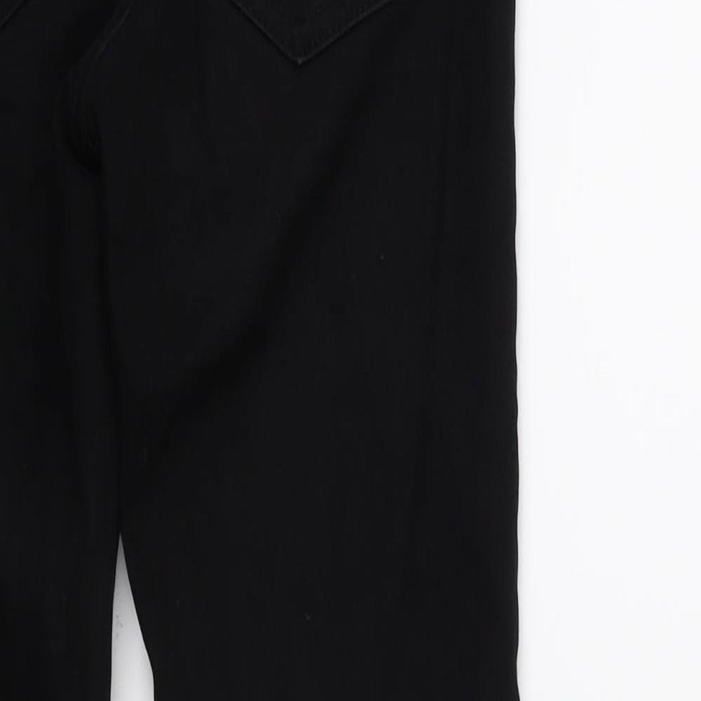 Brand and care label for Denim & Co. women’s black denim skinny jeans, size UK 6, 27-inch leg