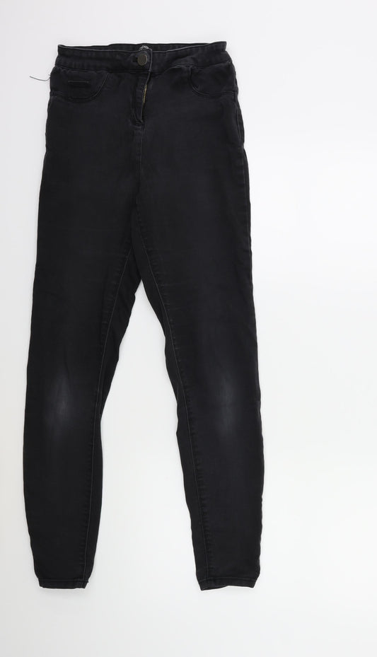 Additional front view of Matalan women’s black denim skinny jeans, size UK 10, 28-inch leg