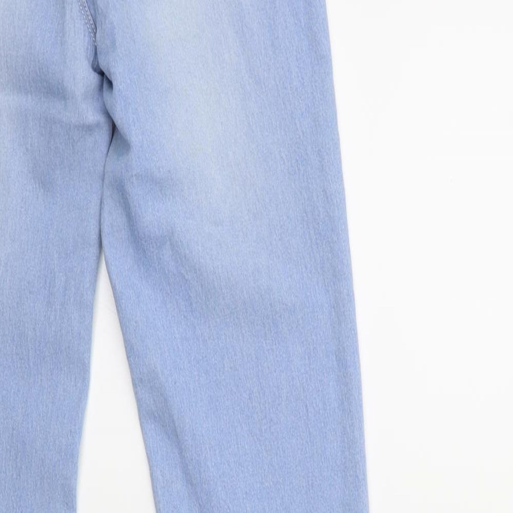 Brand and care label for Denim & Co. women’s blue denim skinny jeans, size UK 6, 28-inch leg
