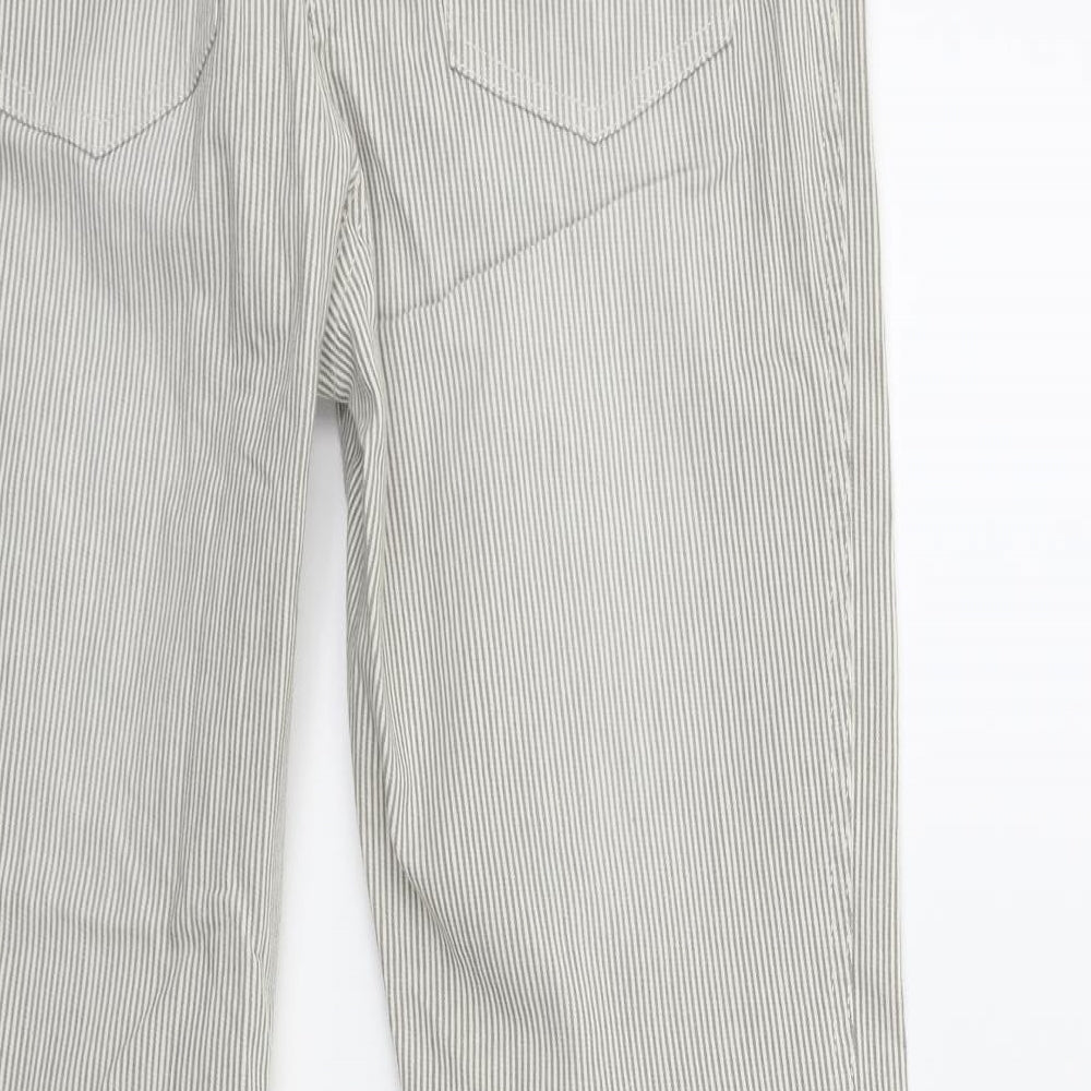 Womens UK Size 12 Preworn Regular Fit Straight Beige Jeans