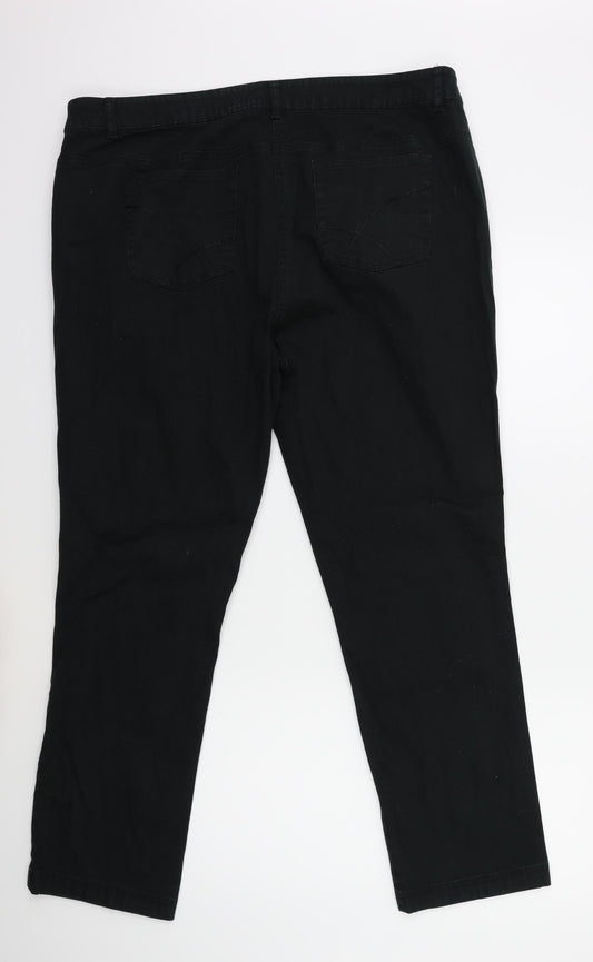 Back view of Damart women’s black denim skinny jeans, size UK 38, in, 27-inch leg
