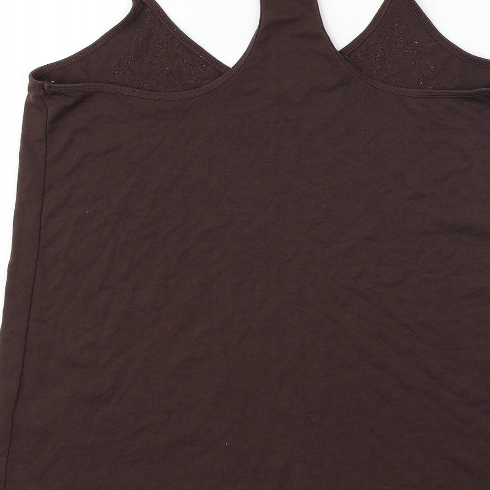 Womens UK Size 10 NEXT Brown Basic T-Shirt
