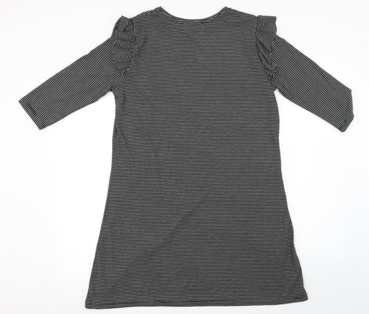 Papaya Womens Black Striped A-Line Size 12