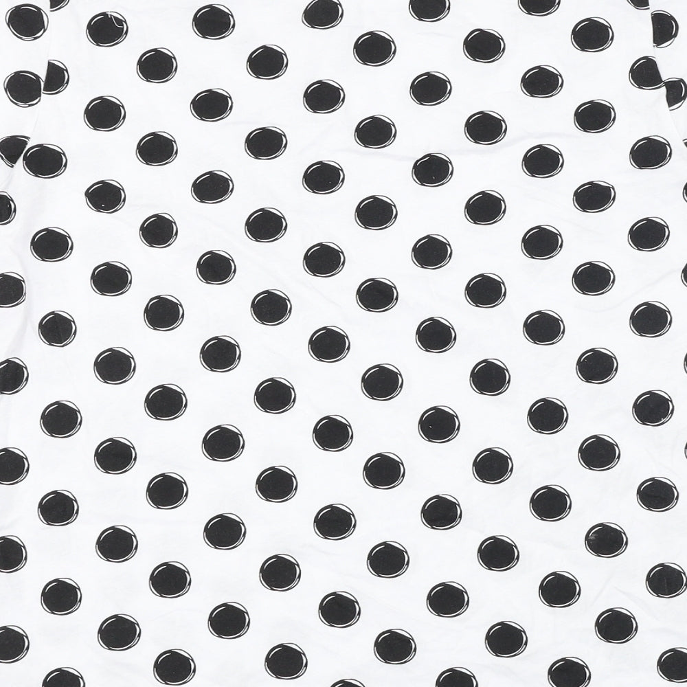 Primark Womens White Polka Dot Basic T-Shirt Size S