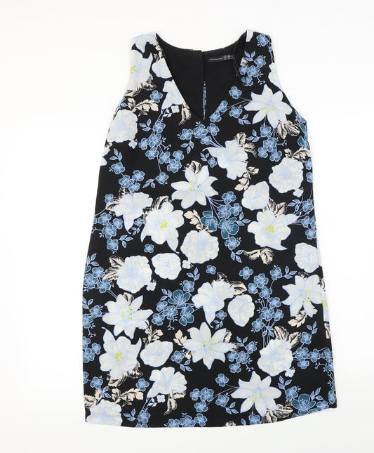 Additional front view of Atmosphere women’s black floral a-line, size UK 12
