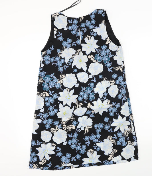 Atmosphere Womens Black Floral A-Line Size 12