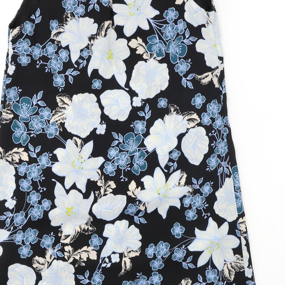 Atmosphere Womens Black Floral A-Line Size 12