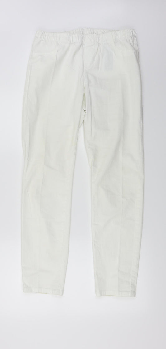 Womens UK Size 30 in C&A Regular Fit White Trousers