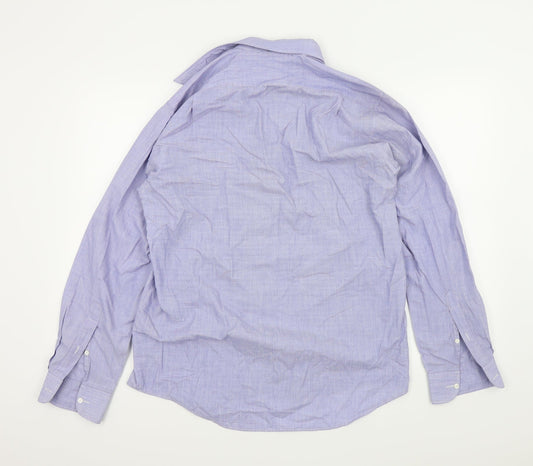 Mens UK Size M Debenhams Blue Button-Up Long Sleeve Casual Shirt