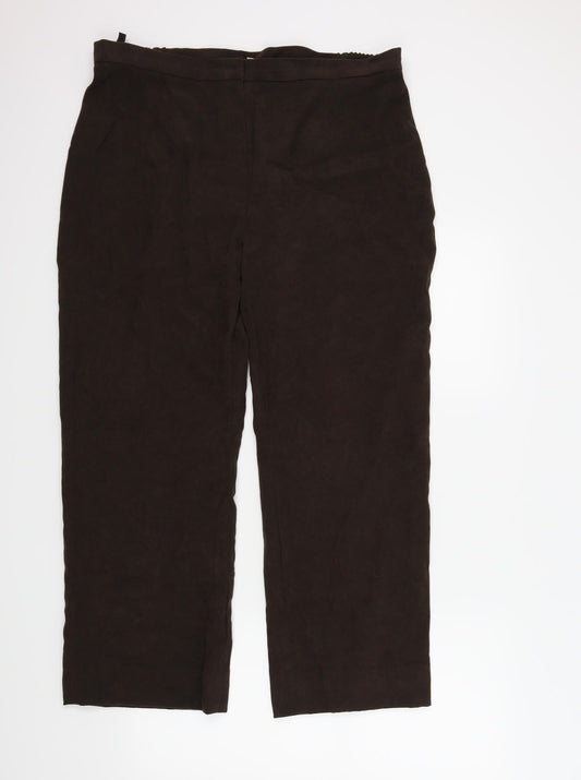 Womens UK Size 20 in EWM Regular Fit Brown Trousers