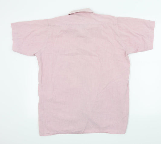 Mens UK Size M jonelle Pink Button-Up Short Sleeve Casual Shirt