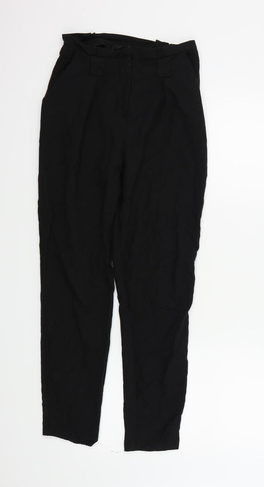Womens UK Size 8 Missguided Regular Fit Black Trousers