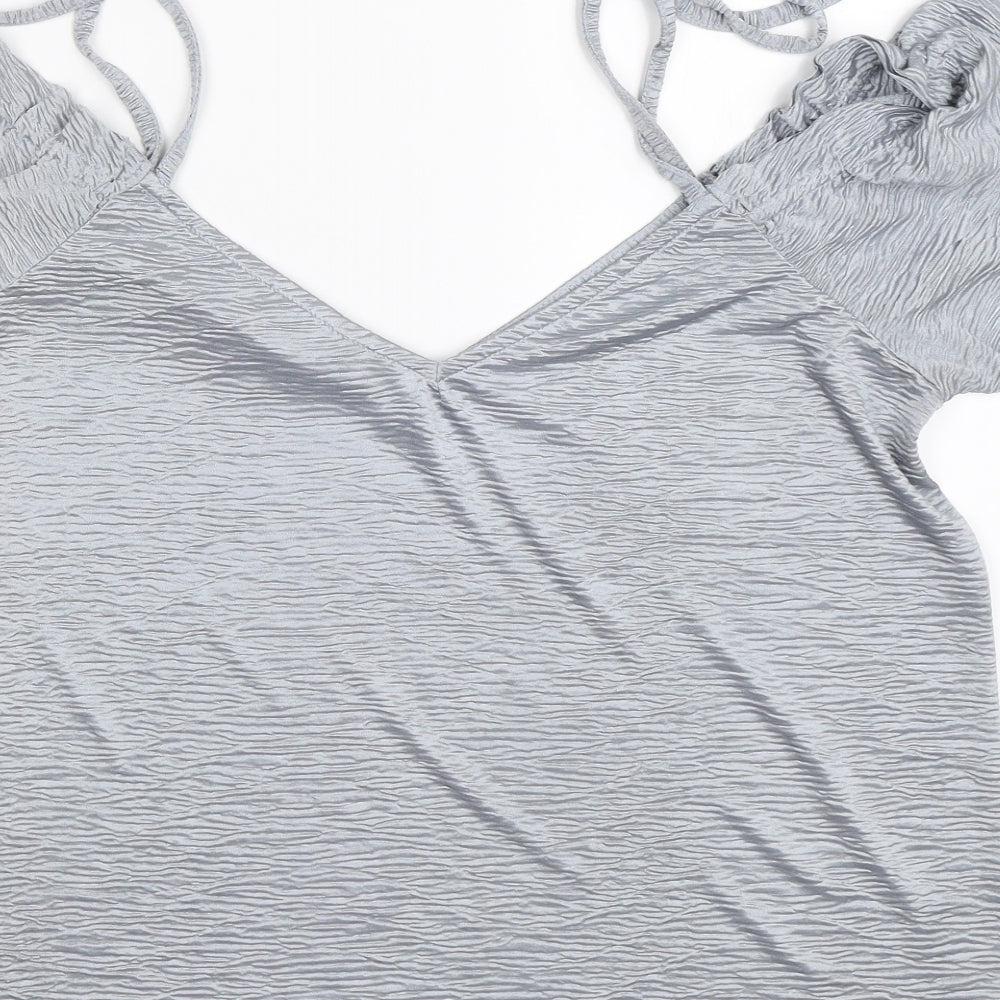 New Look Womens Silver Basic Blouse Size 10