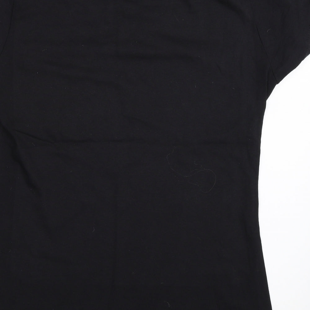 Womens UK Size L Fruit of the Loom Black Basic T-Shirt