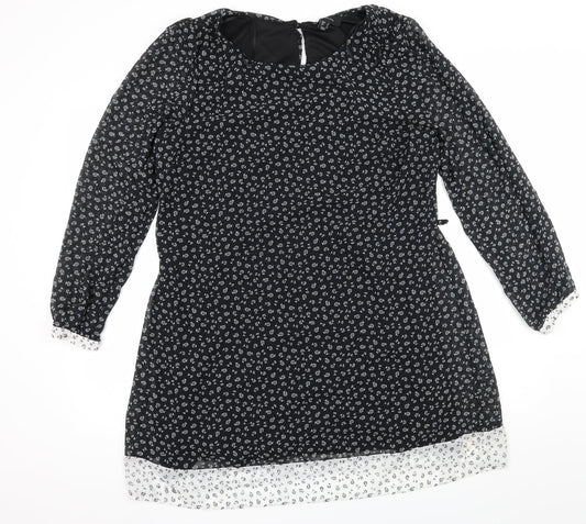 Additional front view of Atmosphere women’s black chiffon a-line, size UK 16