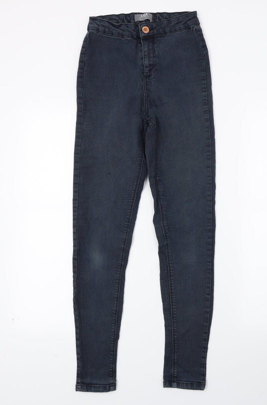 Additional front view of Dorothy Perkins women’s blue denim skinny jeans, size UK 6, 26-inch leg