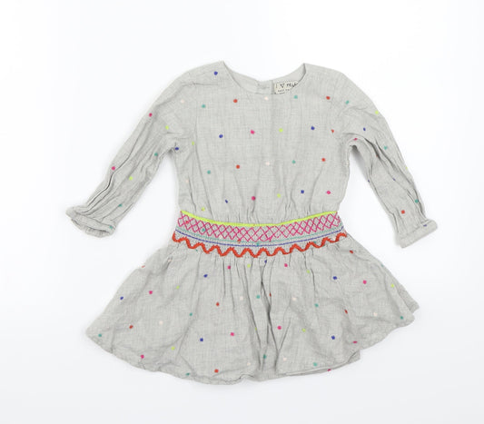 NEXT Girls Grey Polka Dot A-Line Size 12 Months