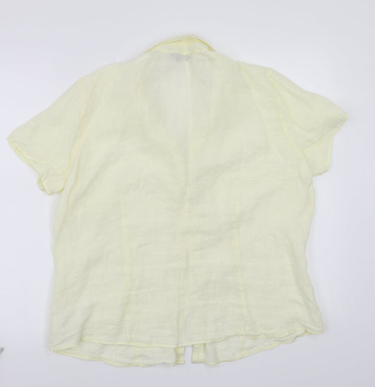 Lands end Womens Yellow Basic Button-Up Size L