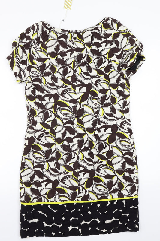 Clements Ribeiro Womens White Floral Rayon A-Line Size S