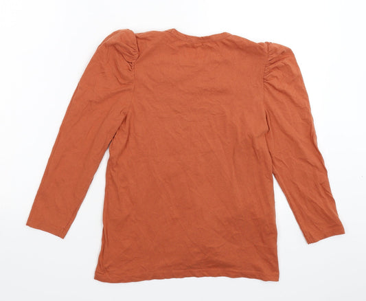 Womens UK Size XS MNG Brown Basic T-Shirt