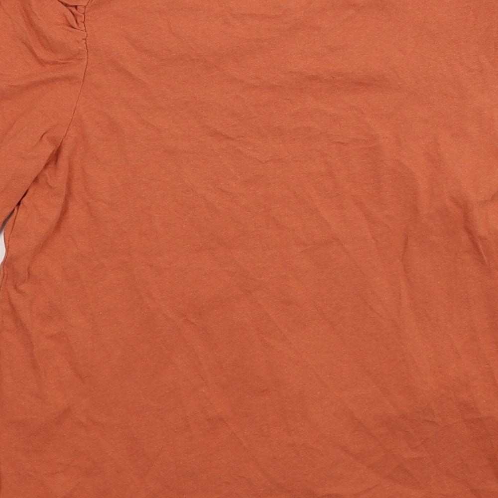 Womens UK Size XS MNG Brown Basic T-Shirt
