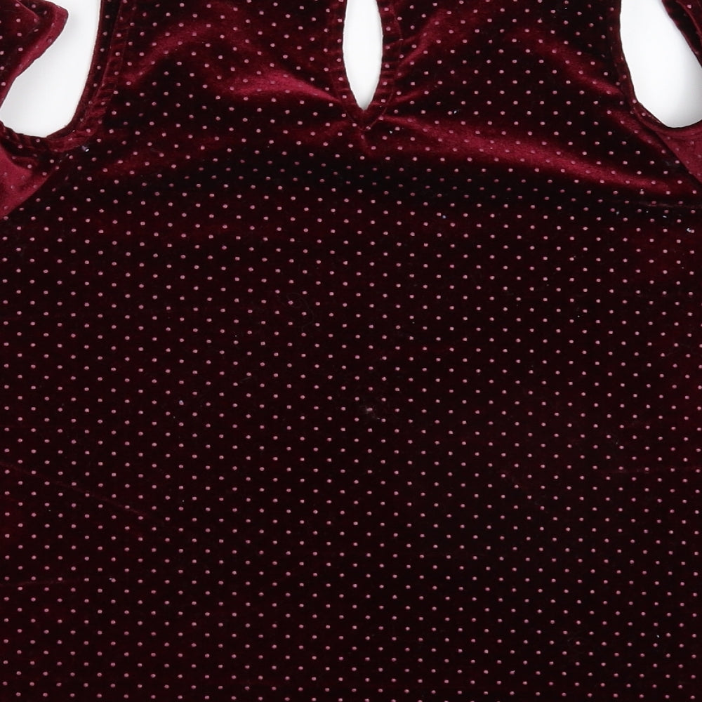 Primark Womens Pink Polka Dot Basic Blouse Size 12