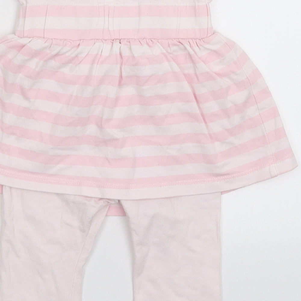 M&Co Girls Pink Striped Flare Skort Size 6-9 Months