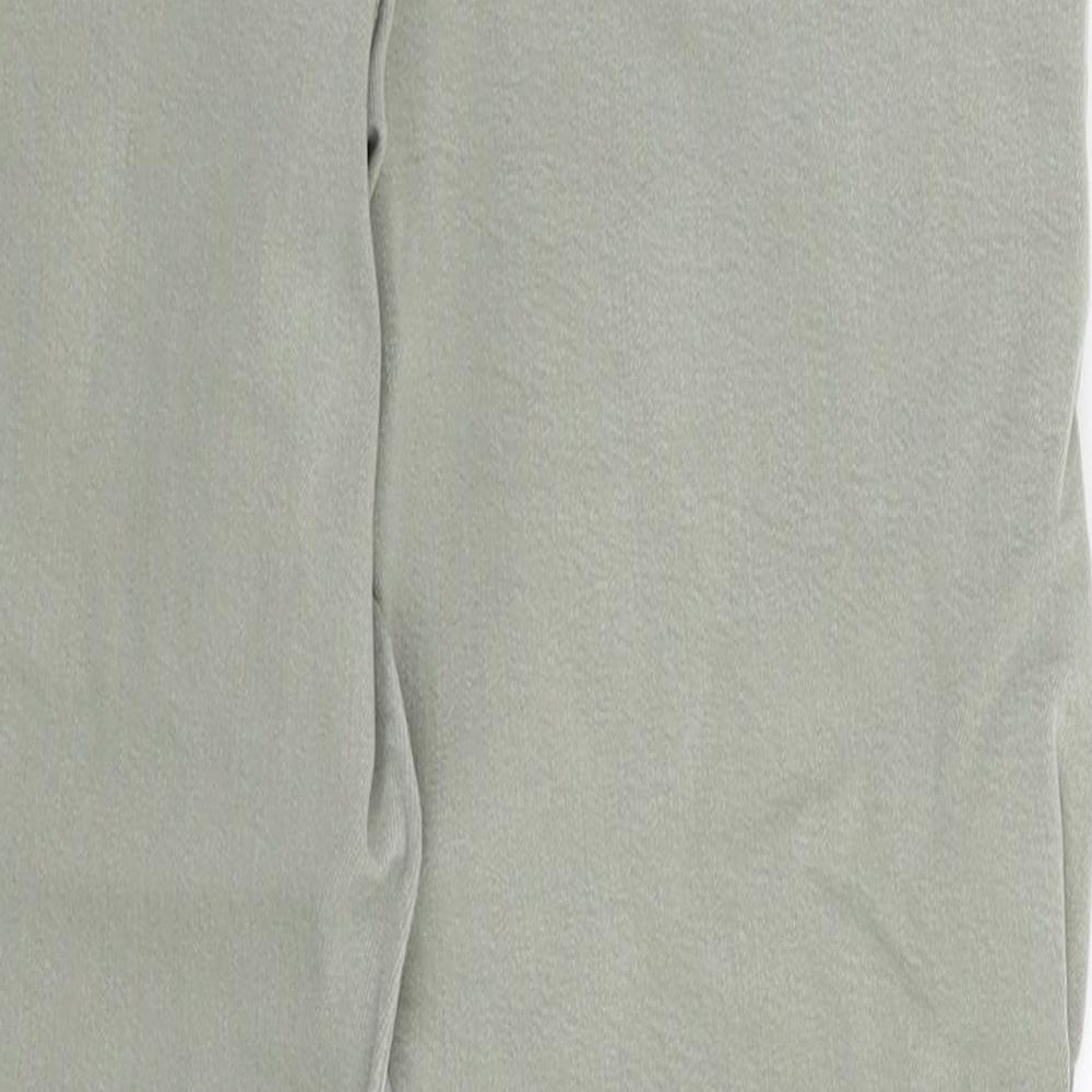 Brand and care label for Denim & Co. women’s green denim skinny jeans, size UK 12, 25-inch leg