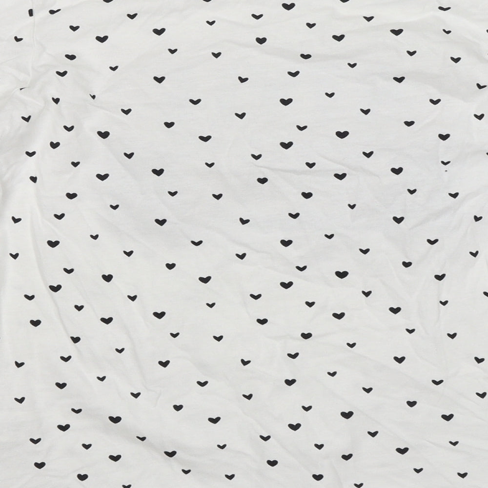 Primark Girls White Polka Dot Jersey T-Shirt Size 11-12 Years - Style Icon