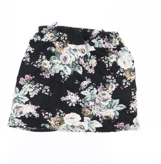 New Look Womens Black Floral Straight & Pencil Set Size 10