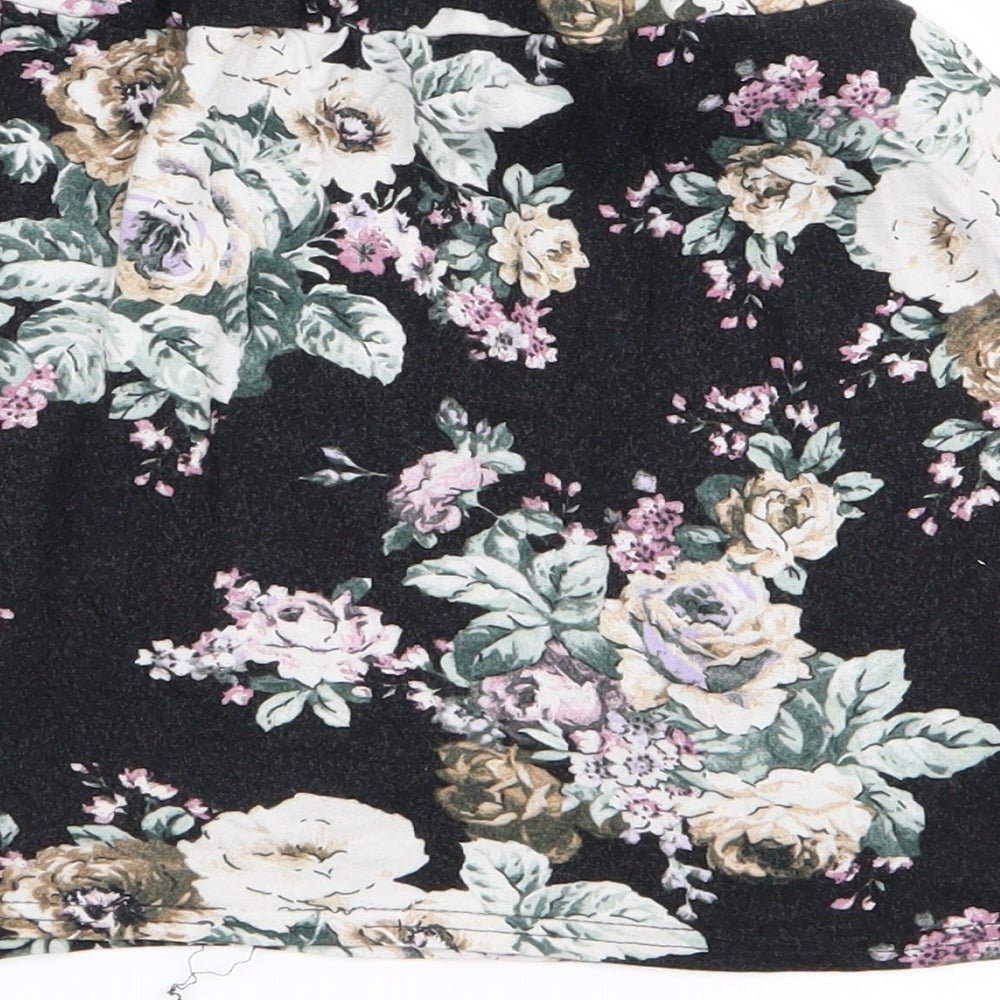 New Look Womens Black Floral Straight & Pencil Set Size 10