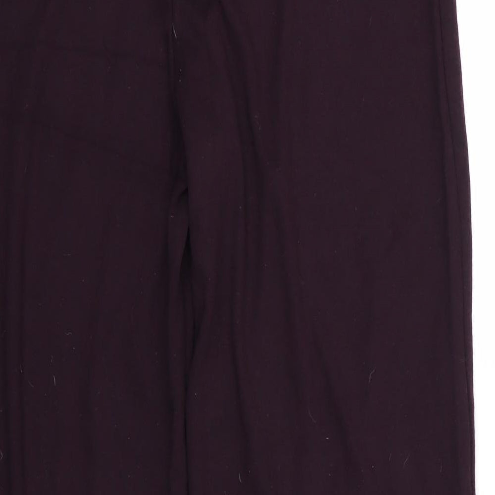 Brand and care label for TU women’s purple trousers, size UK 14, 26-inch leg