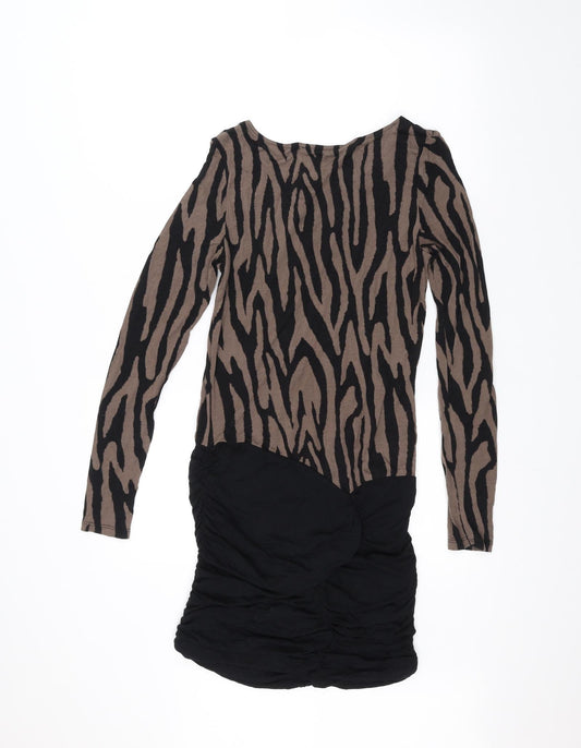 Marks and Spencer Womens Black Animal Print Pencil Dress Size 10