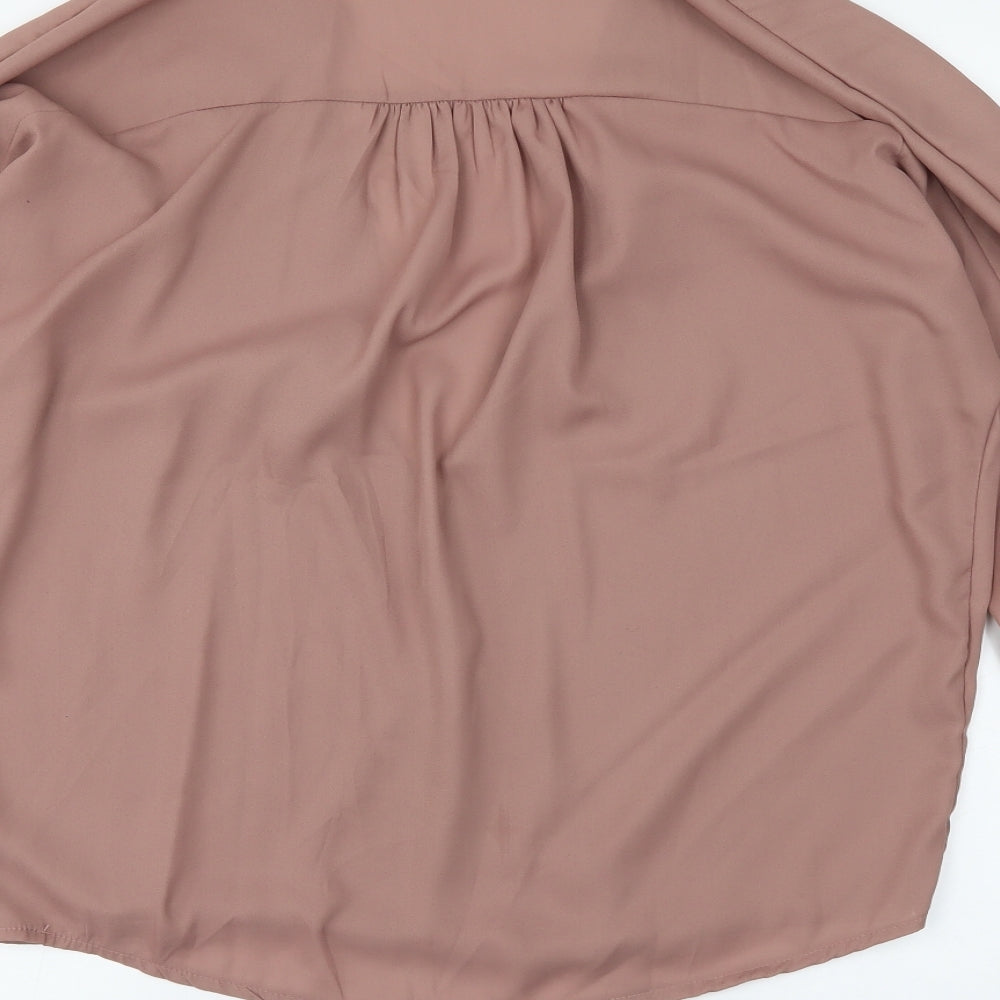 Womens UK Size XL Preworn Beige Wrap Blouse