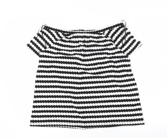 Womens UK Size 8 F&F Black Basic Blouse
