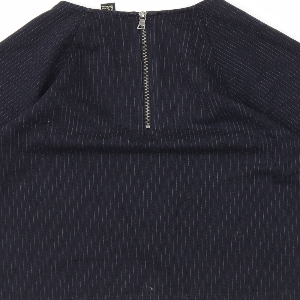 Womens UK Size M forever21 Blue Cropped T-Shirt
