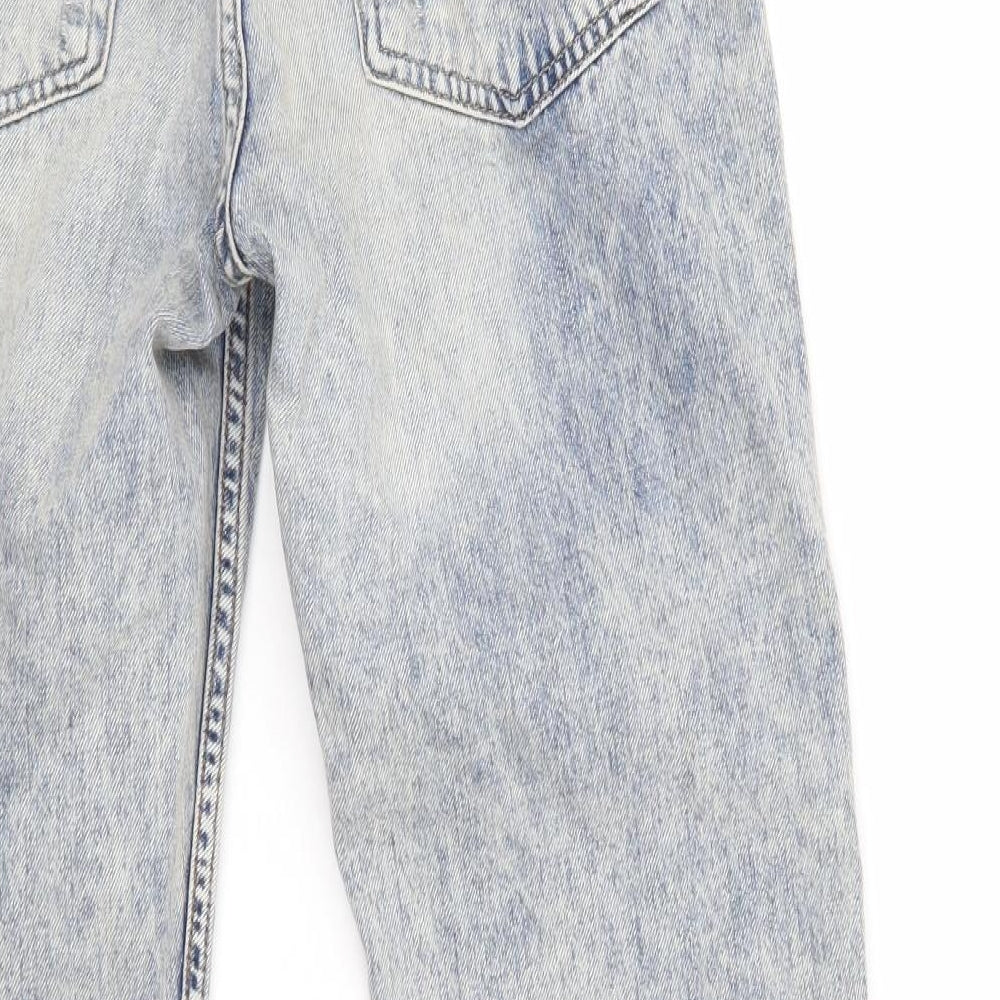 Mens UK Size 25 in Top Shop Regular Fit Cropped Blue Jeans