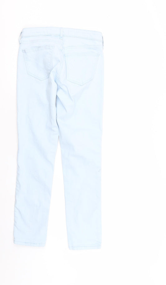 Back view of Gap women’s blue denim straight jeans, size UK 4, 27-inch leg