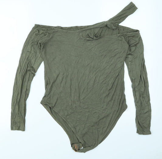 Boohoo Womens Green Bodysuit One-Piece Size 14