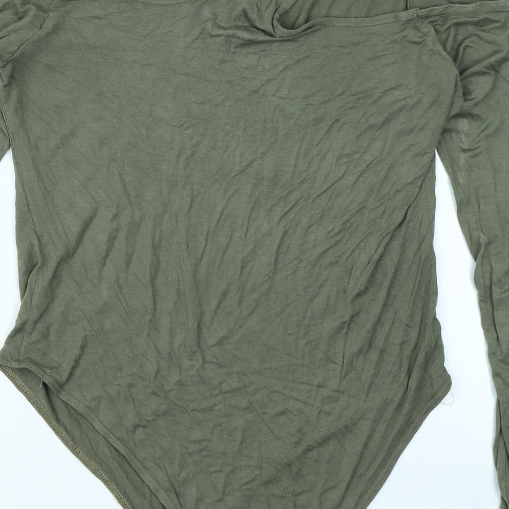 Boohoo Womens Green Bodysuit One-Piece Size 14