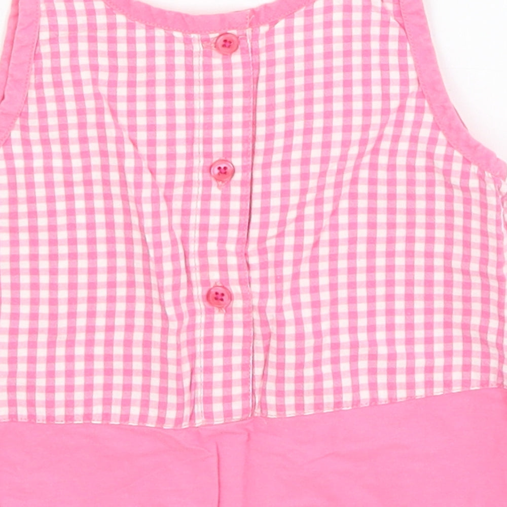 Morris Mouse Baby Pink Check A-Line Size 6-9 Months - cherry