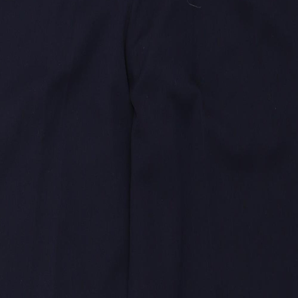Womens UK Size 16 Essentials Regular Fit Dress Pants Blue Trousers