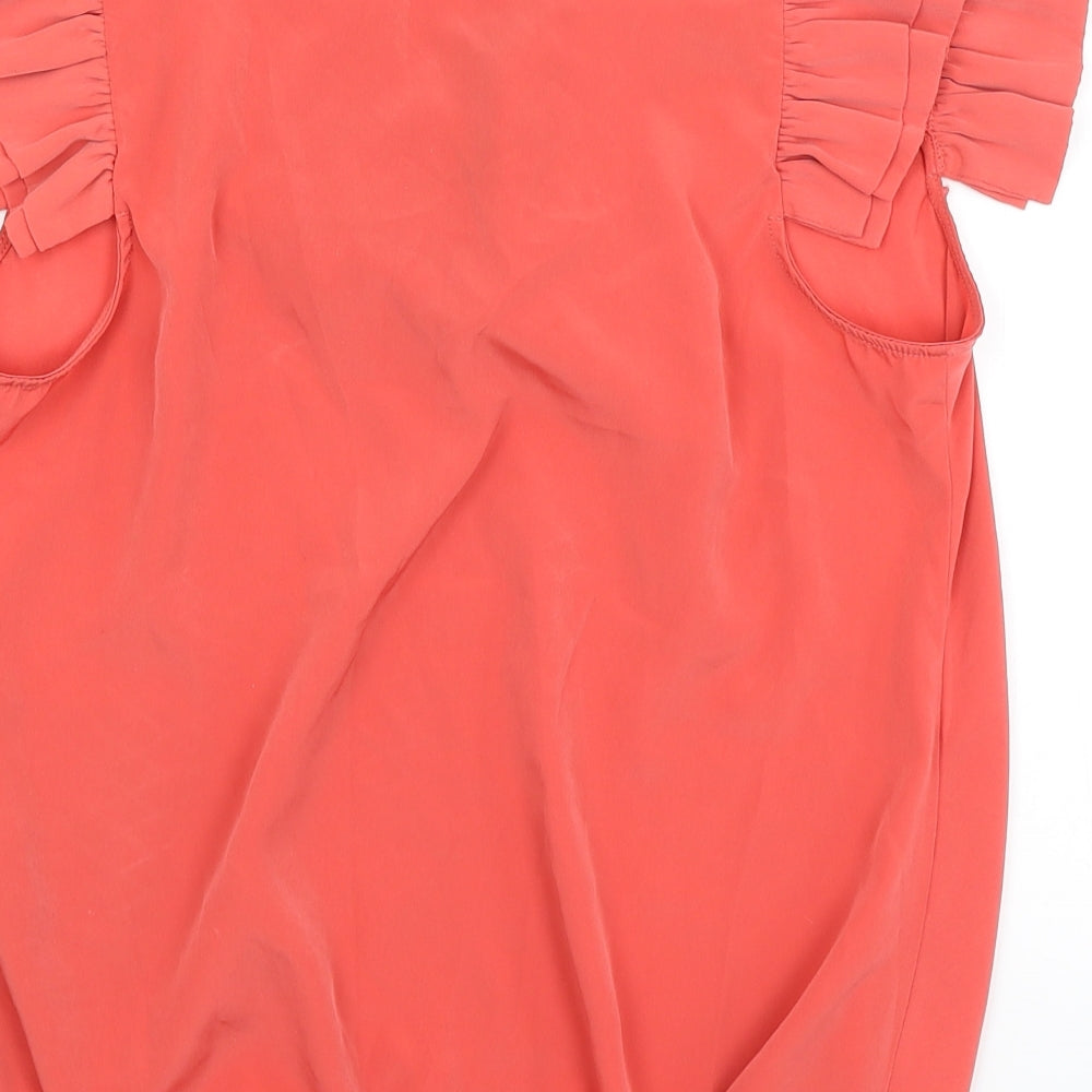 Womens UK Size 8 River Island Red Basic T-Shirt