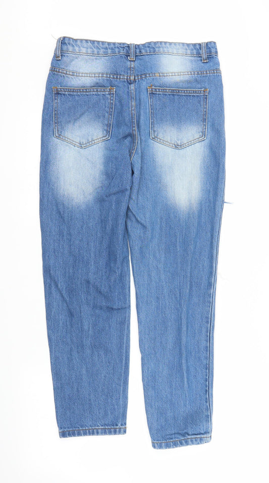 Boohoo Womens Blue Denim Mom Jeans Size 10 L24 in