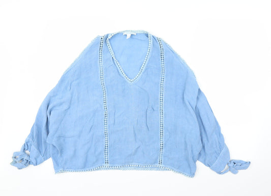 Womens UK Size M Blue Vanilla Blue Basic Blouse