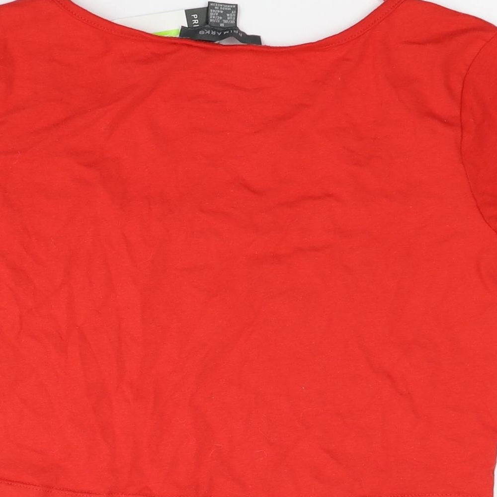 Primark Womens Red Basic T-Shirt Size M