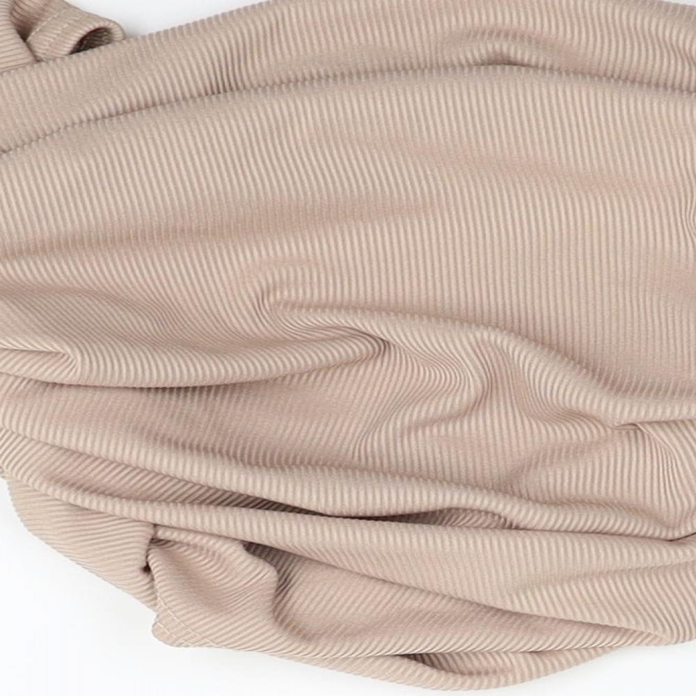 Boohoo Womens Beige Basic Blouse Size 14